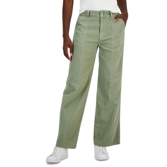 And Now This Pants - Women's Seam-Front Straight-Leg Twill Pants